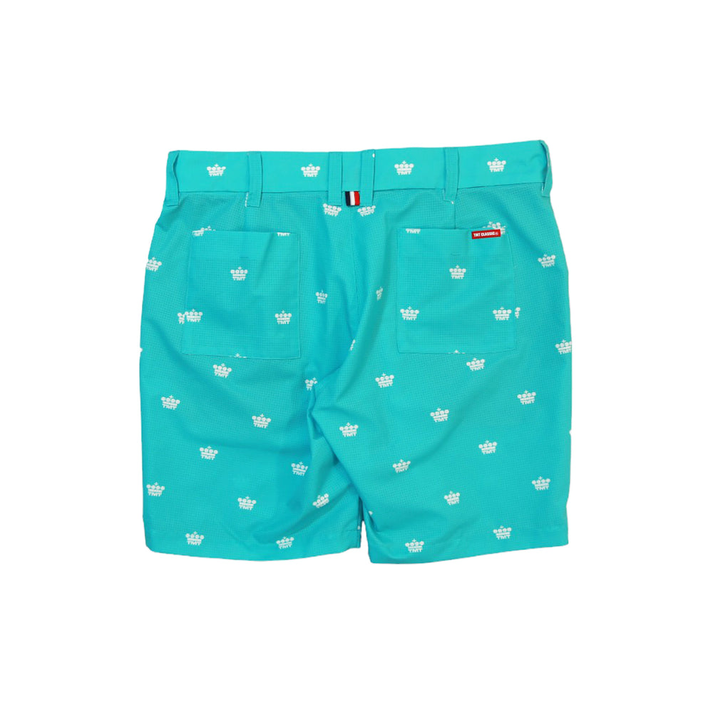 CROWN PATTERN COOL DOTS HALF PANTS／TURQUOISE