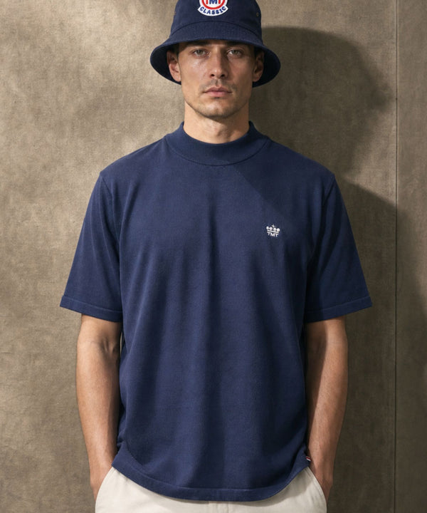 DRY KNIT MOCK NECK/NAVY