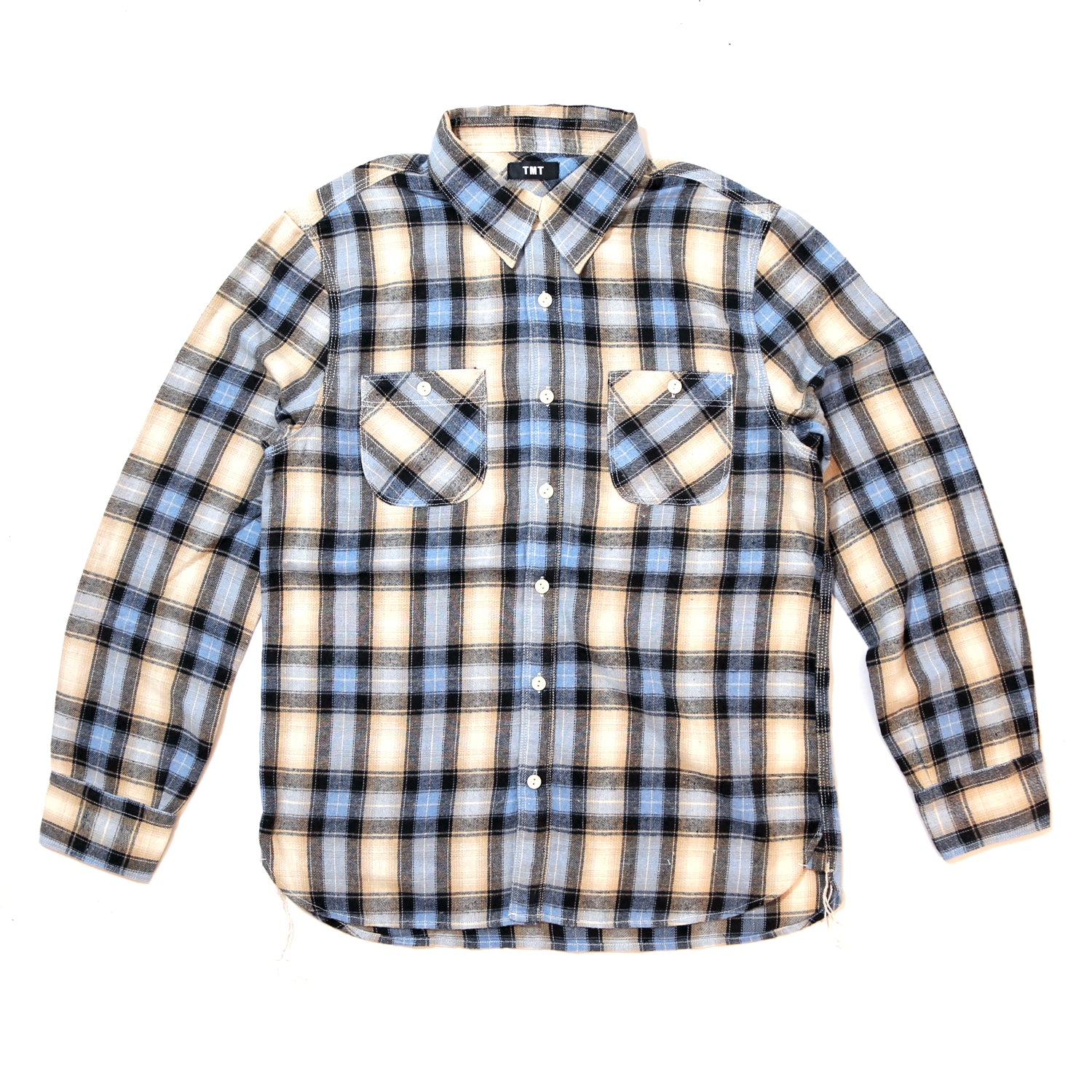 WOOLY PLAID SHIRTS（over plaid) ／BLUE – TMT OFFICIAL ONLINE STORE