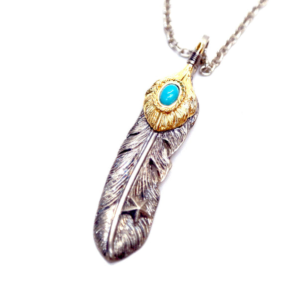 STONE FEATHER TOP(LARGE) / SILVER