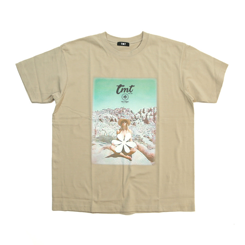 ORGANIC COTTON JERSEY S/SL TEE(LOVE&PEACE) / BEIGE – TMT OFFICIAL