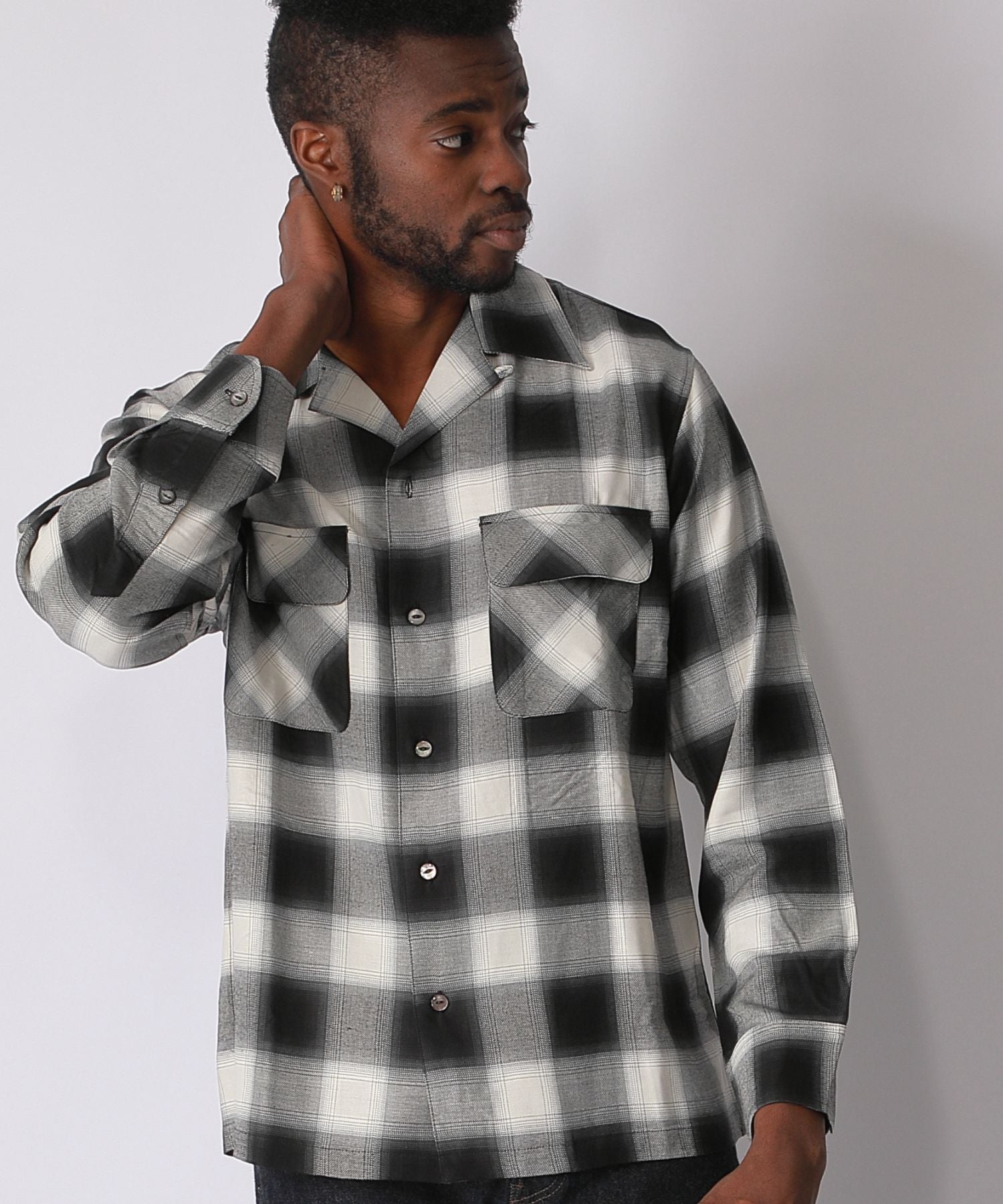 HEAVY RAYON OMBRE PLAID SHIRTS / BLACK – TMT OFFICIAL ONLINE STORE