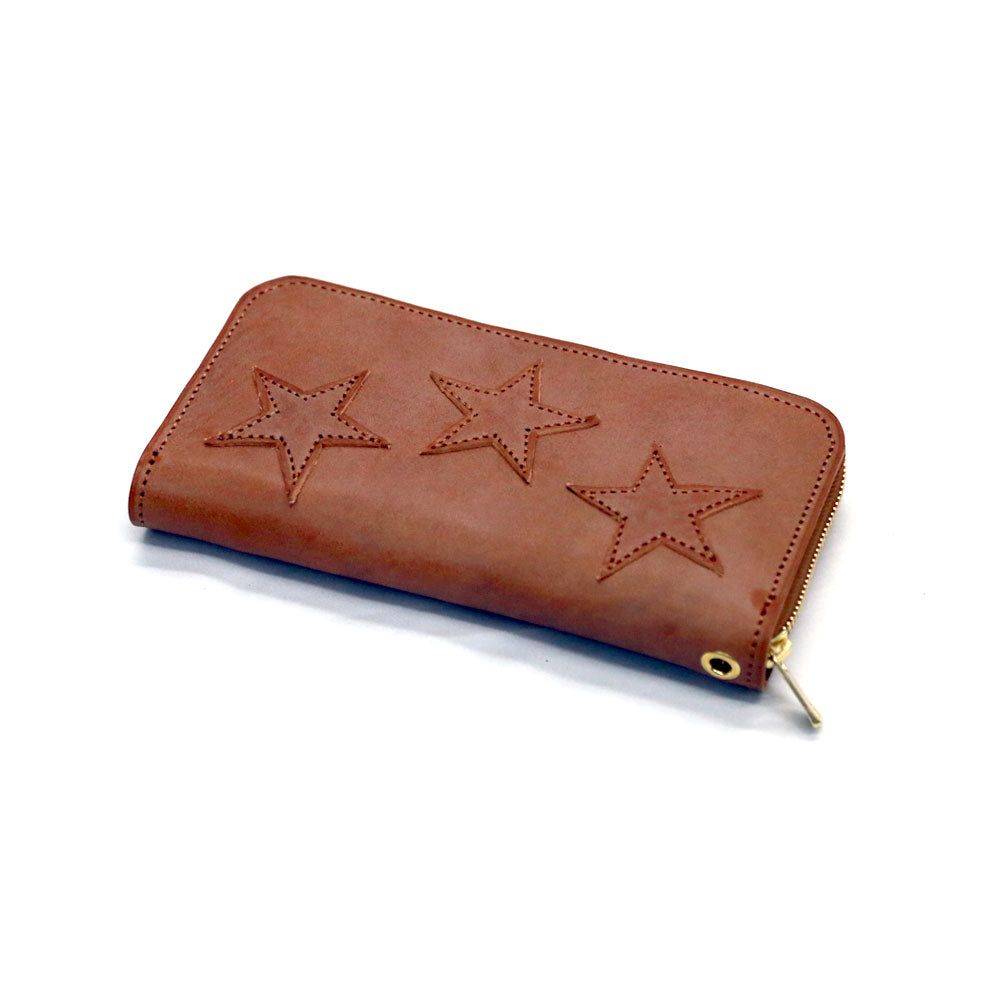 LARGE ROUND ZIP WALLET(STAR)／ブラウン – TMT OFFICIAL ONLINE STORE