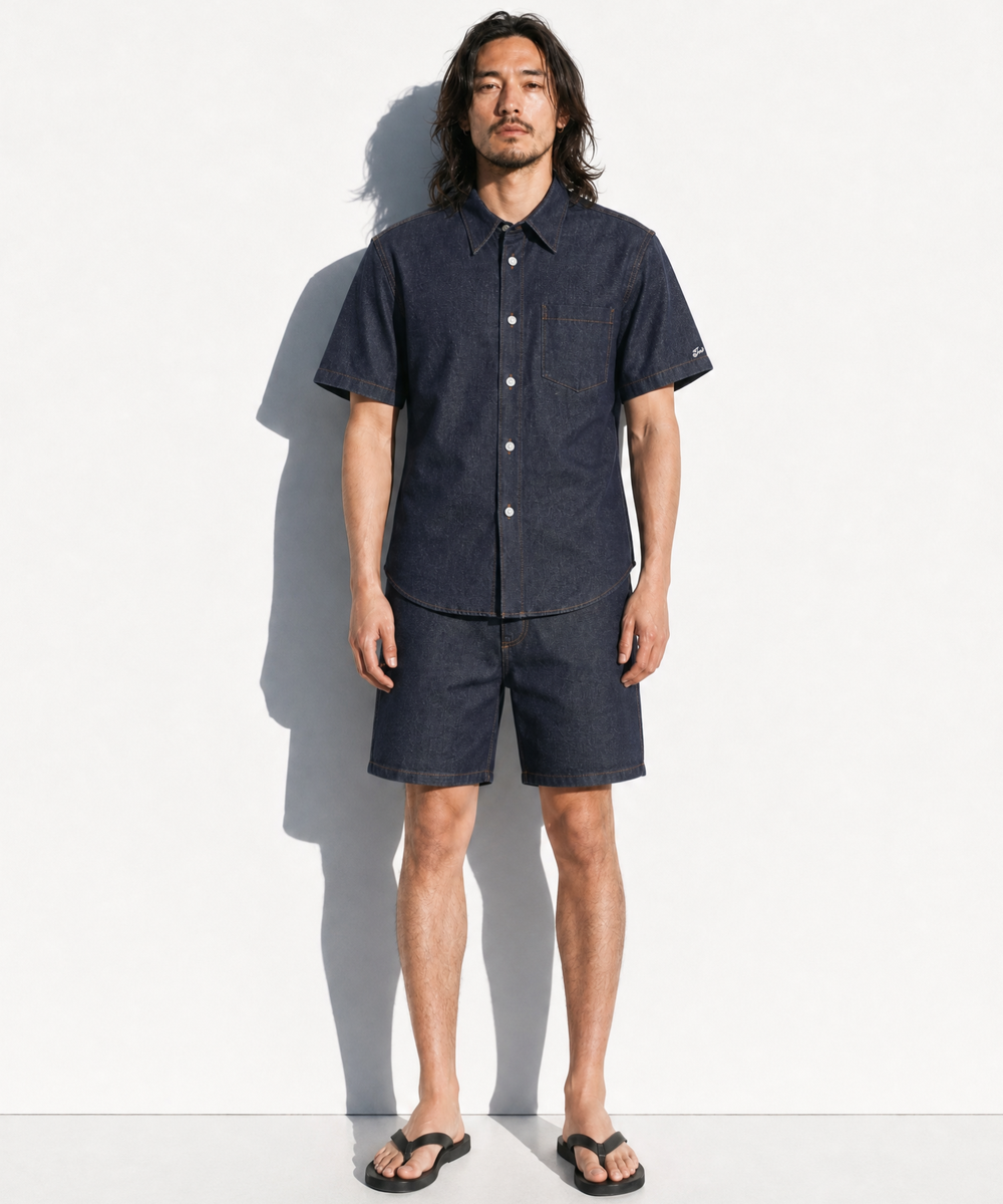 【7月下旬発送予定】DENIM SHORT SLEEVE SHIRTS（ONE WASH）