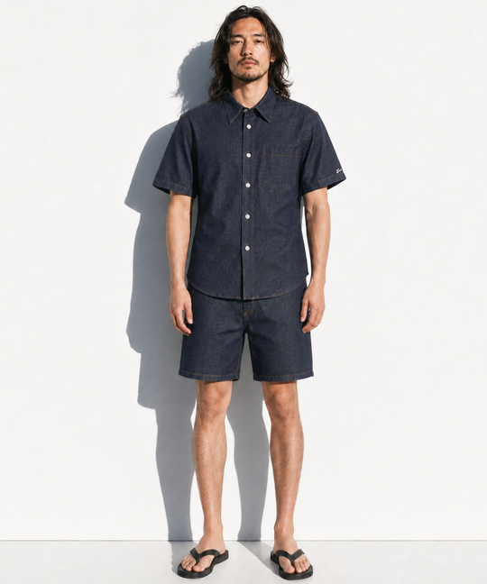 【7月下旬発送予定】DENIM SHORT SLEEVE SHIRTS（ONE WASH）
