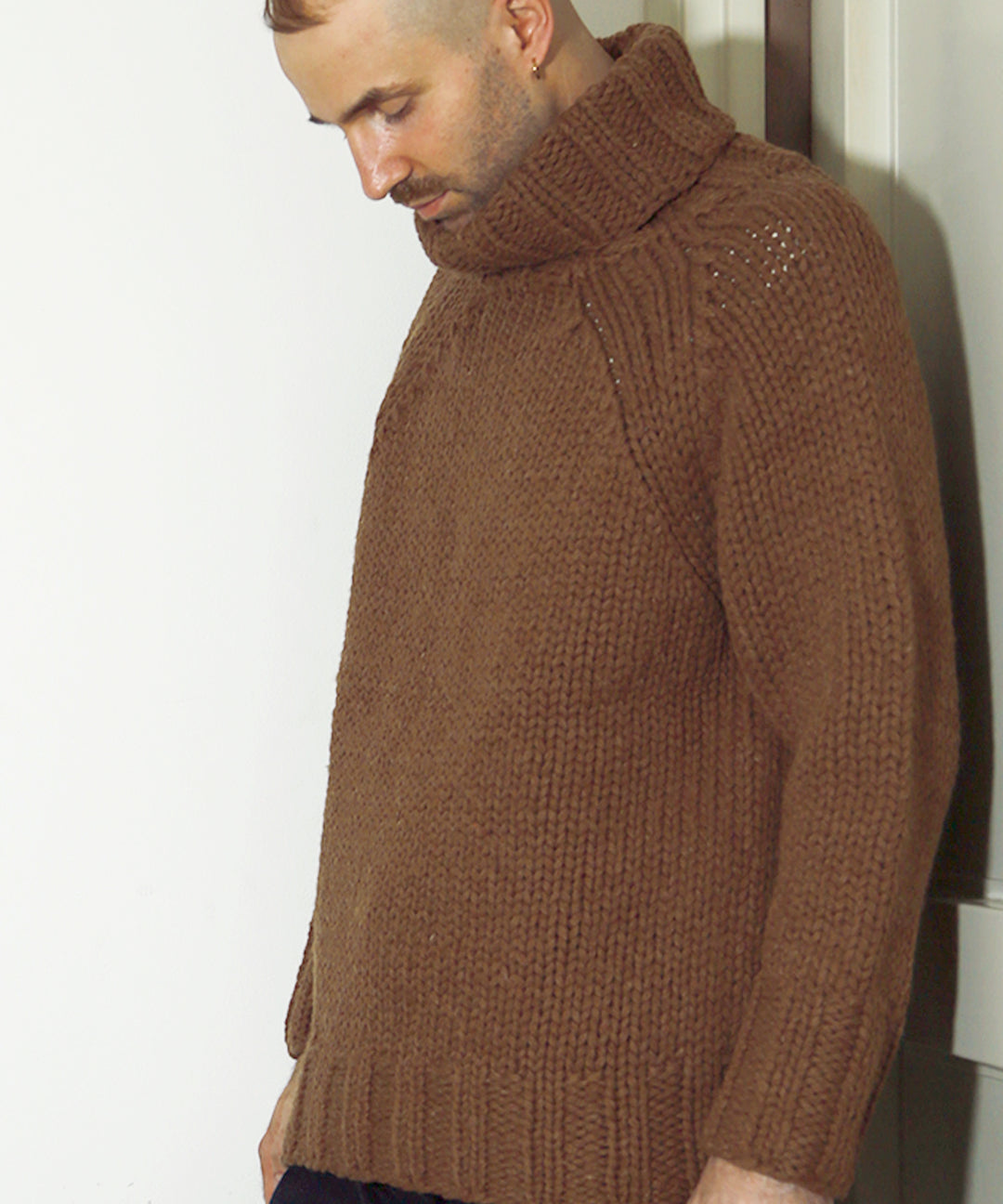 ROUGH GAUGE HAND KNIT／ BROWN