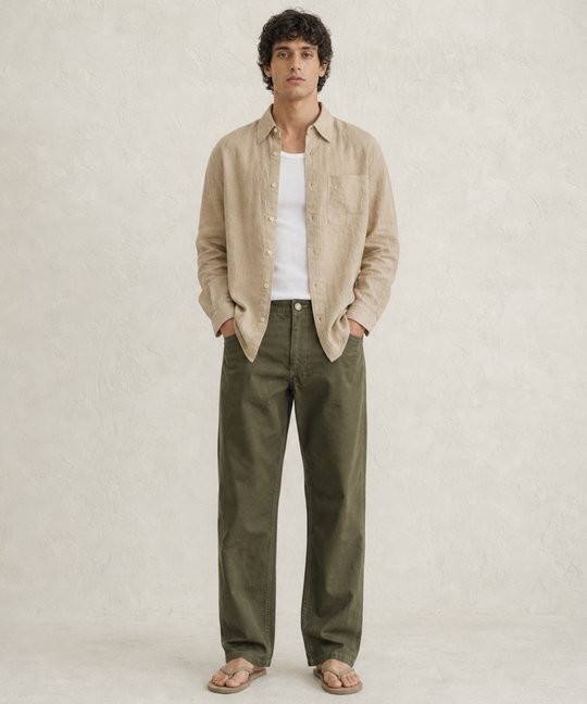 WASHER COTTON LINEN SHIRT