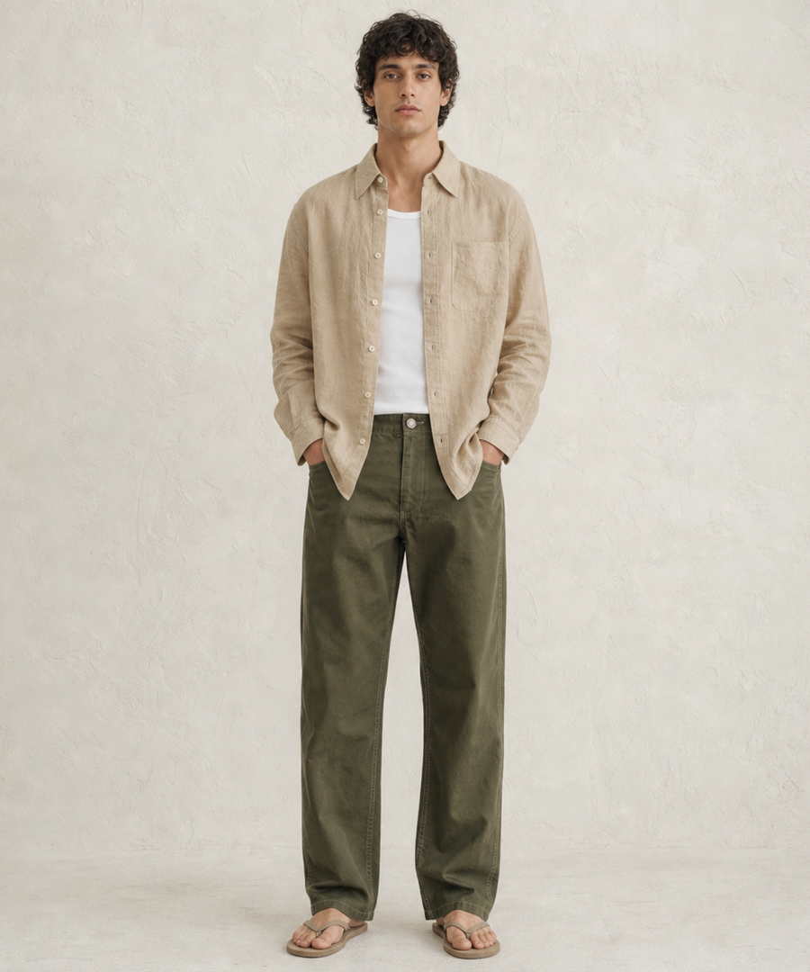 WASHER COTTON LINEN SHIRT