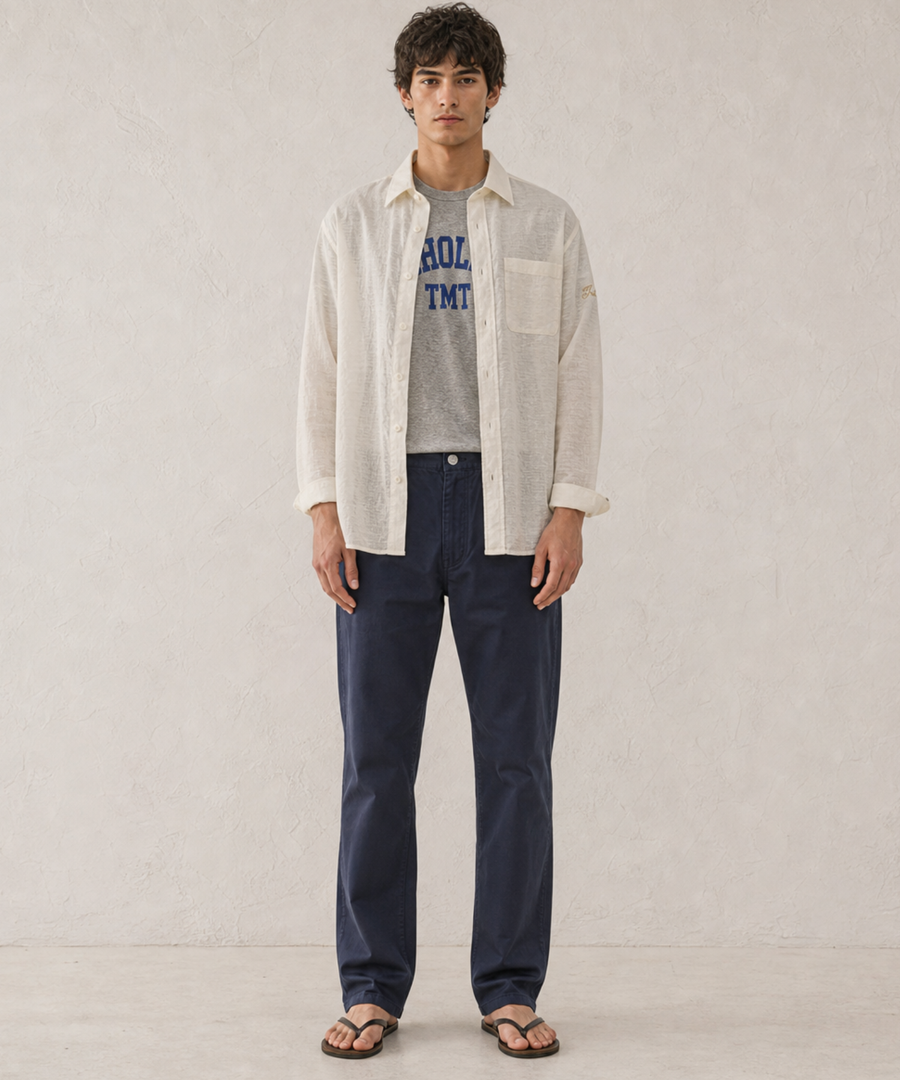 WASHER COTTON LINEN SHIRT