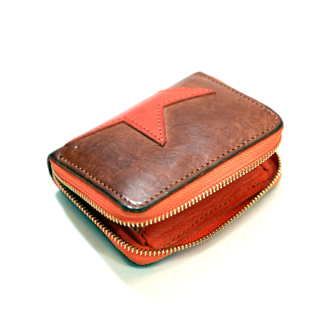 ROUND ZIP COIN CASE(STAR) / BROWN