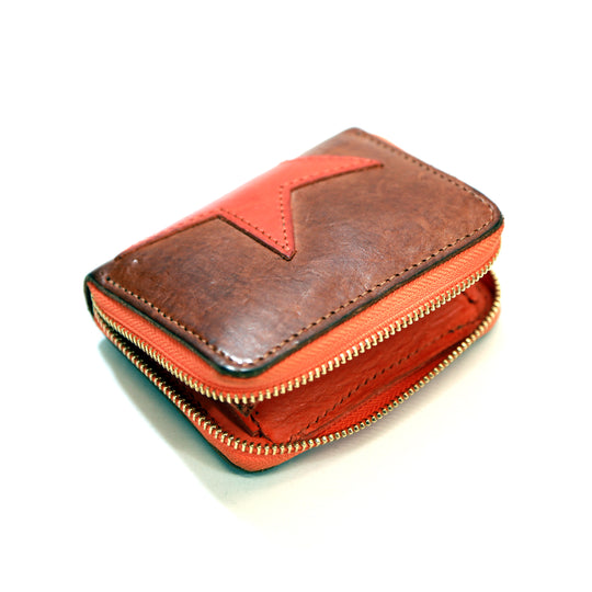 ROUND ZIP COIN CASE(STAR) / BROWN