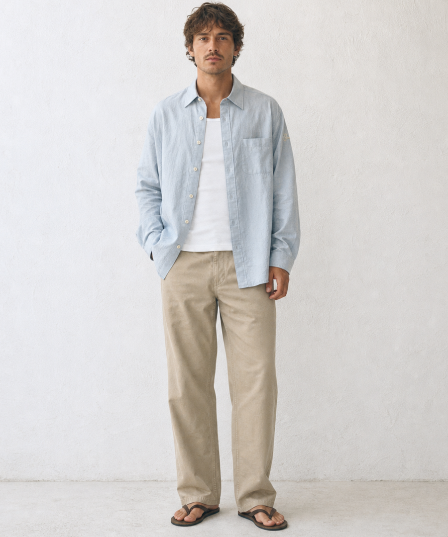 WASHER COTTON LINEN SHIRT