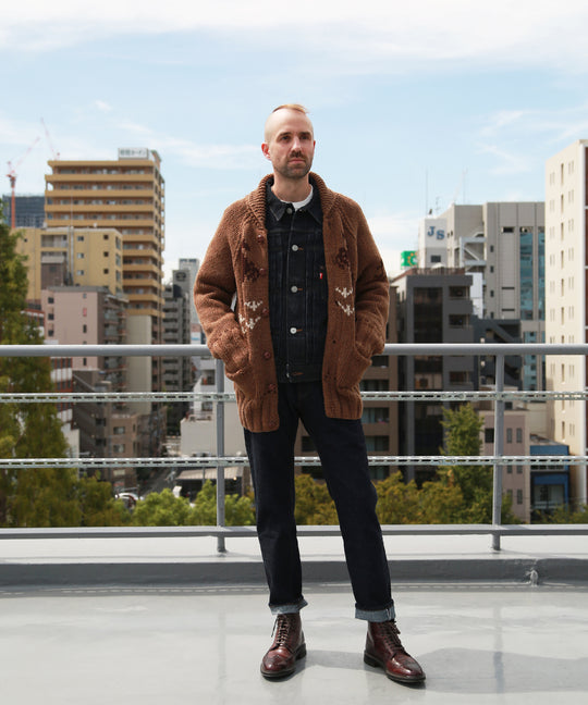 ROUGH GAUGE COWICHAN CARDIGAN／ BROWN