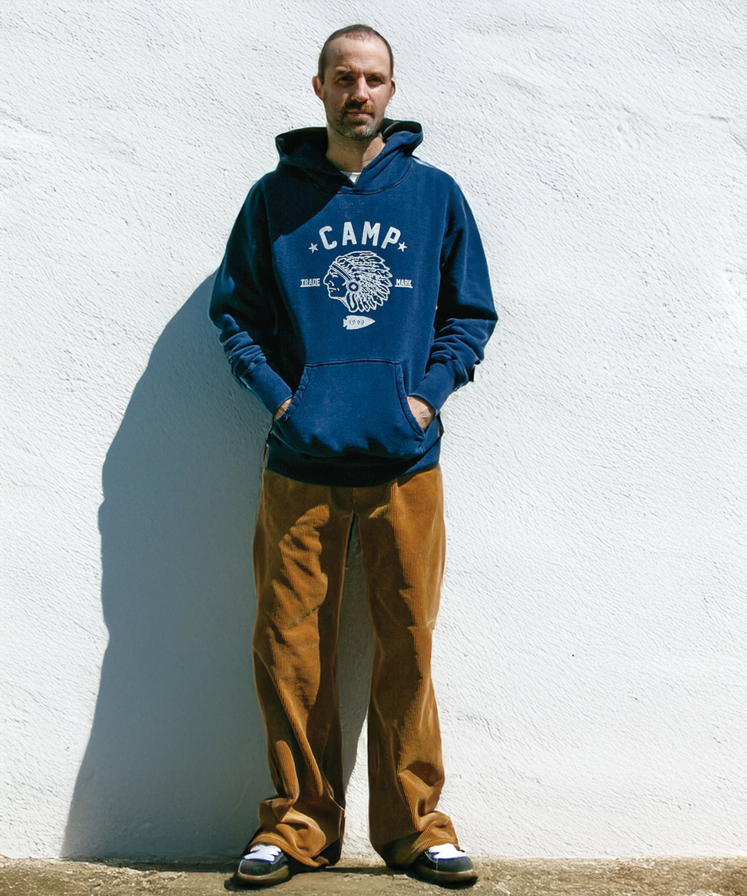 VINTAGE INDIGO DYE SWEAT HOODIE(indian head)／INDIGO