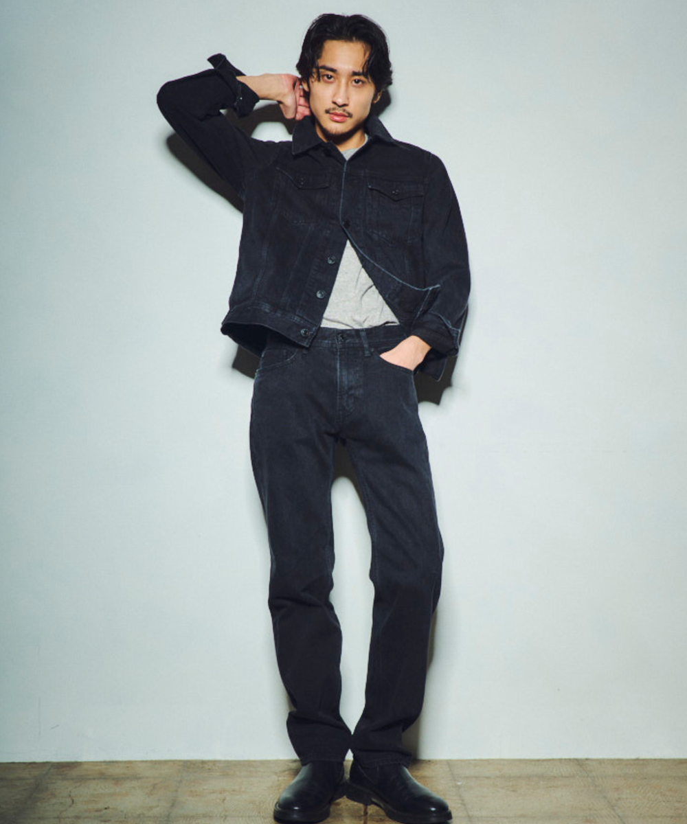 12oz SOFT BLACK DENIM 5P STRAIGHT