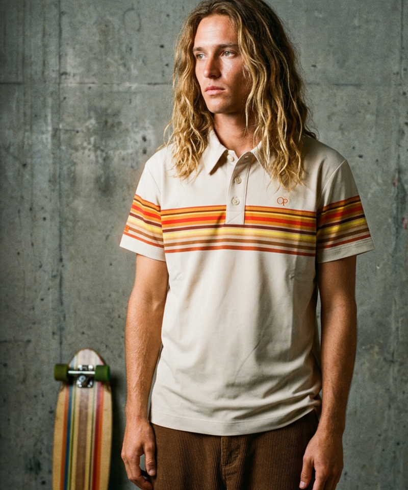 ※5月下旬発送予定【TMT×Ocean Pacific】 PEARTEX POLO SHIRT（BORDER）