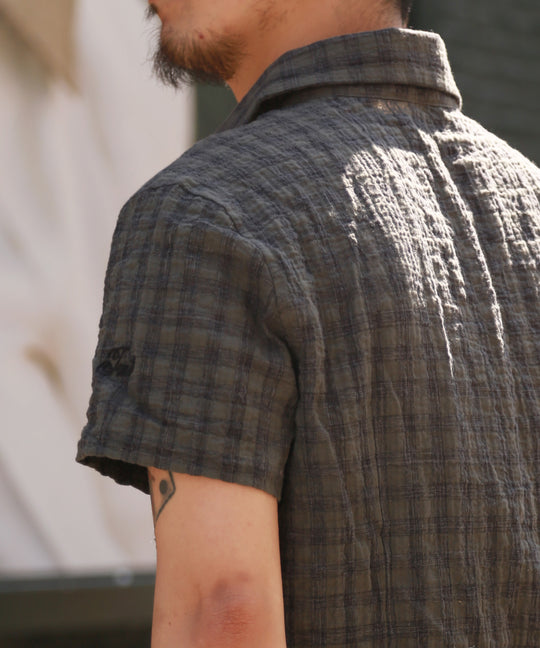 SHEARING CHECK SHORT SLEEVE SHIRTS／GRAY