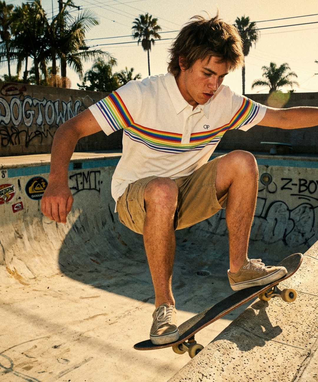 ※5月下旬発送予定【TMT×Ocean Pacific】 PEARTEX POLO SHIRT（BORDER）