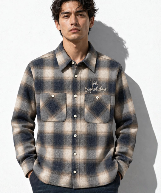 【11月下旬発送予定】TWILL OMBRE CHECK SHIRTS
