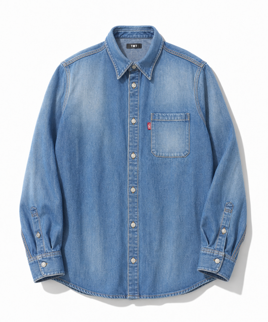 ※10月上旬発送予定※12oz DENIM WIDE SHIRTS (vintage finished)