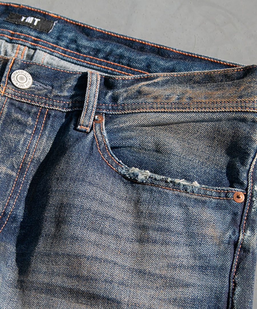 12oz SOFT DENIM 5P STRAIGHT（vintage processing）