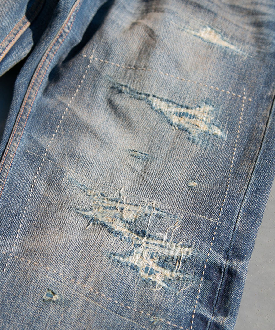 12oz SOFT DENIM 5P STRAIGHT（vintage processing）