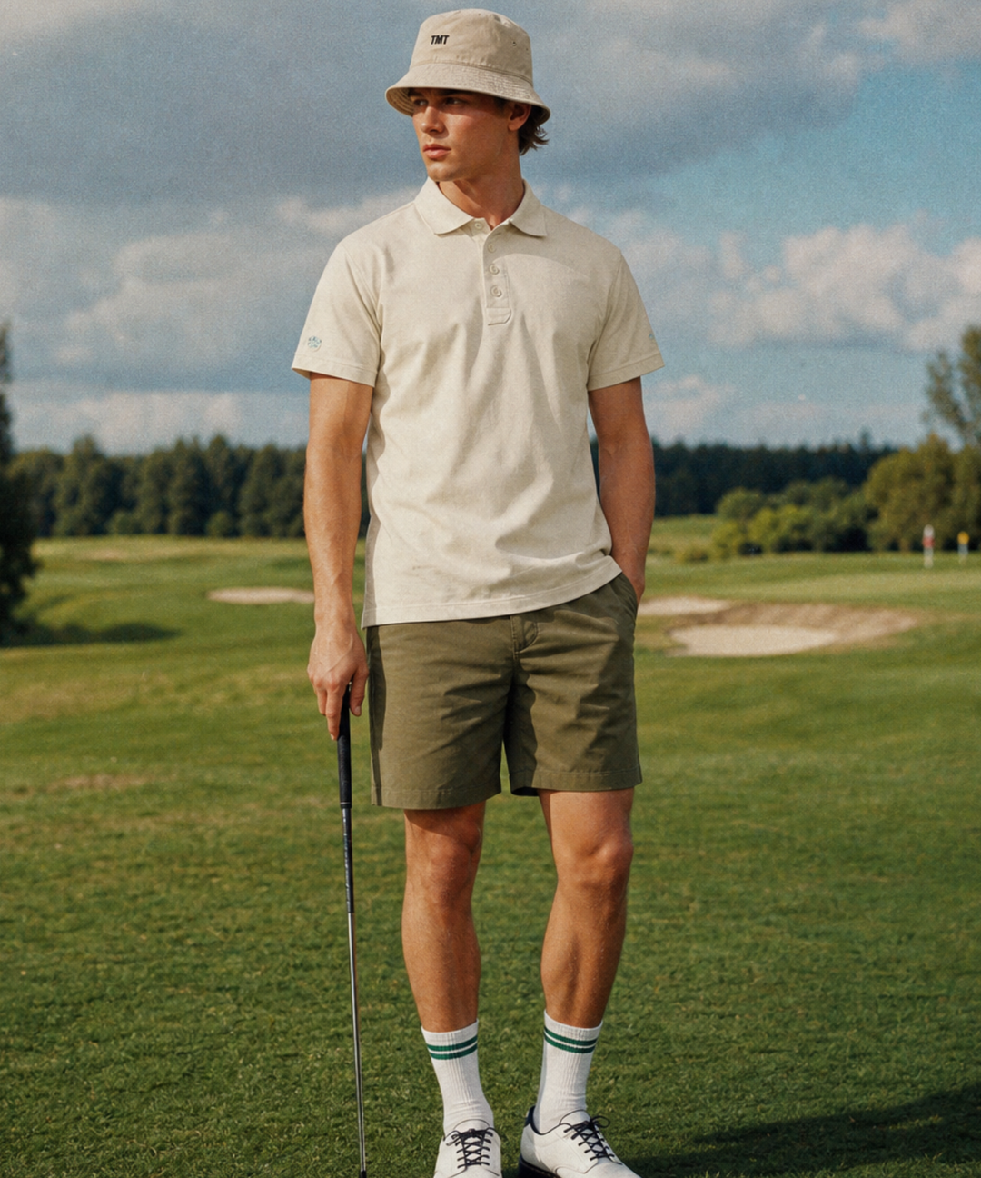 【TMT×Ocean Pacific】 PEARTEX POLO SHIRT／LIGHT BEIGE