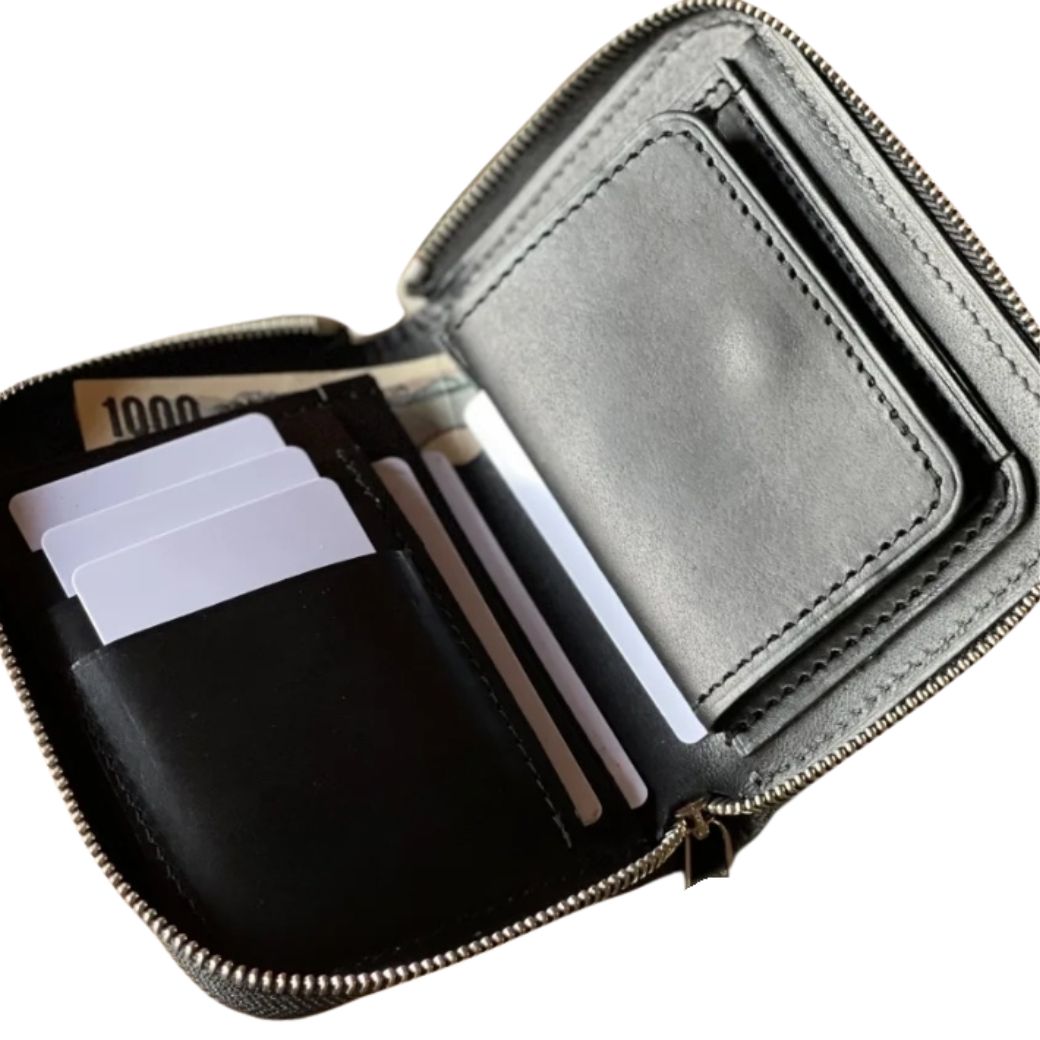 INDIGO LEATHER STADS WALLET (MIDDLE) – TMT OFFICIAL ONLINE STORE