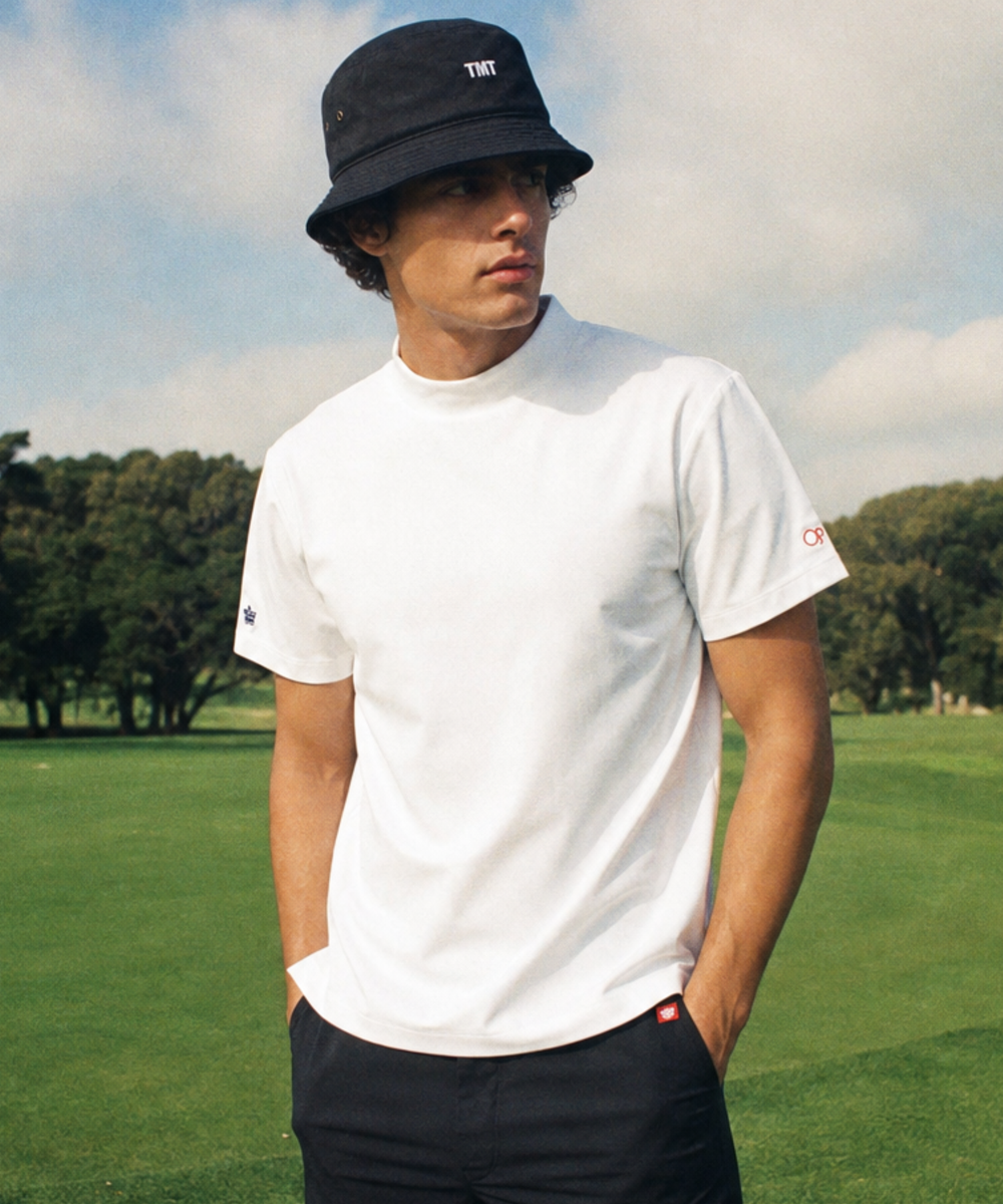 【TMT×Ocean Pacific】 PEARTEX MOCK-NECK SHIRT／WHITE