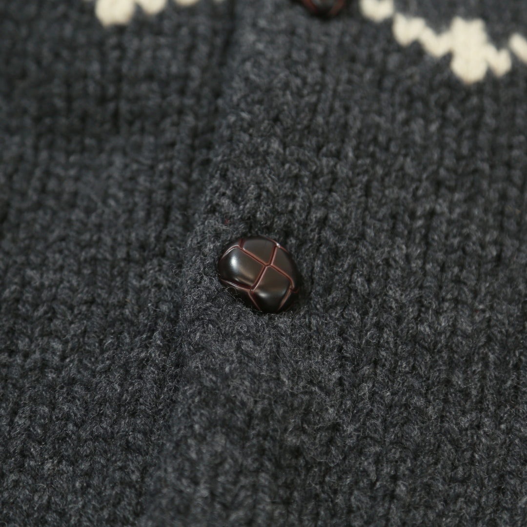 ROUGH GAUGE COWICHAN CARDIGAN／ BLACK