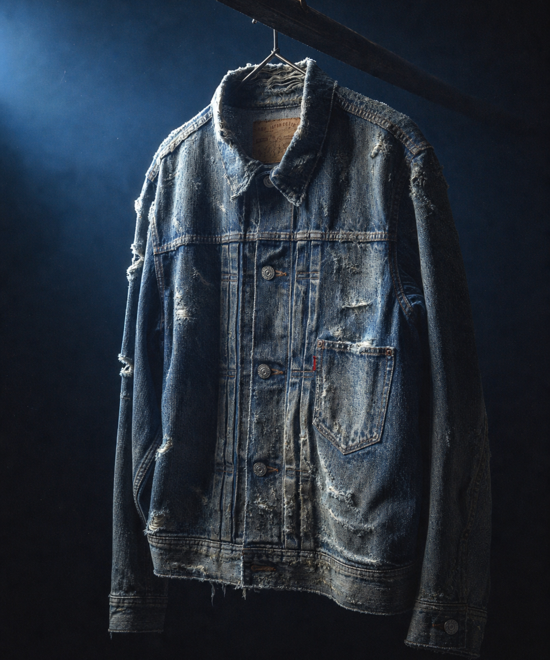 ※8月下旬発送予定【HQ DENIM】TRUCKER JACKET(damaged)