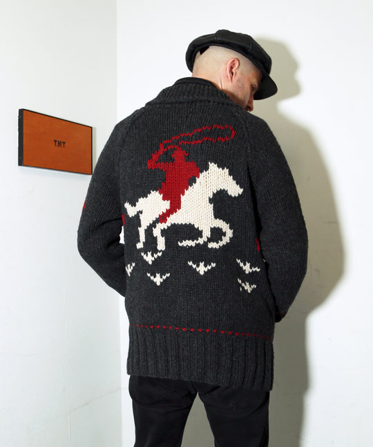 ROUGH GAUGE COWICHAN CARDIGAN／ BLACK