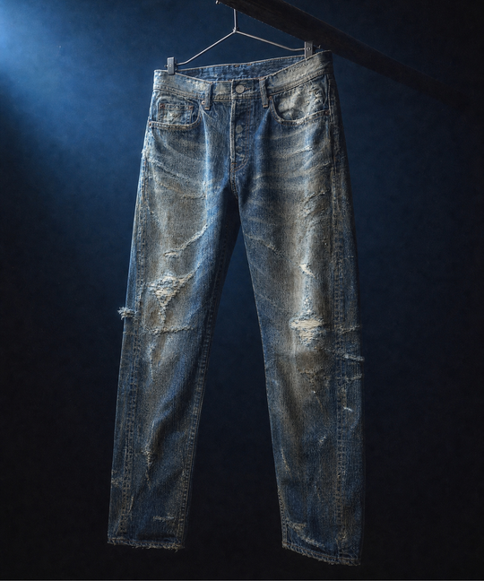 ※8月下旬発送予定【HQ DENIM】 5P TAPERED(dameged)