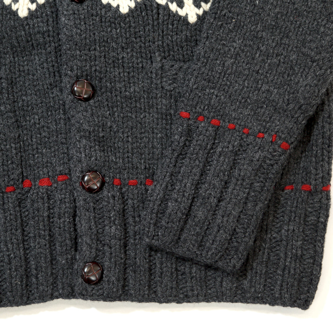 ROUGH GAUGE COWICHAN CARDIGAN／ BLACK