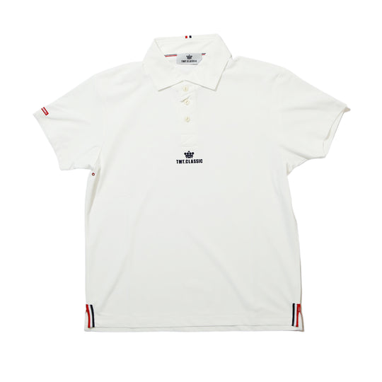 BIG LOGO MICRO STITCH POLO SHIRTS / WHITE