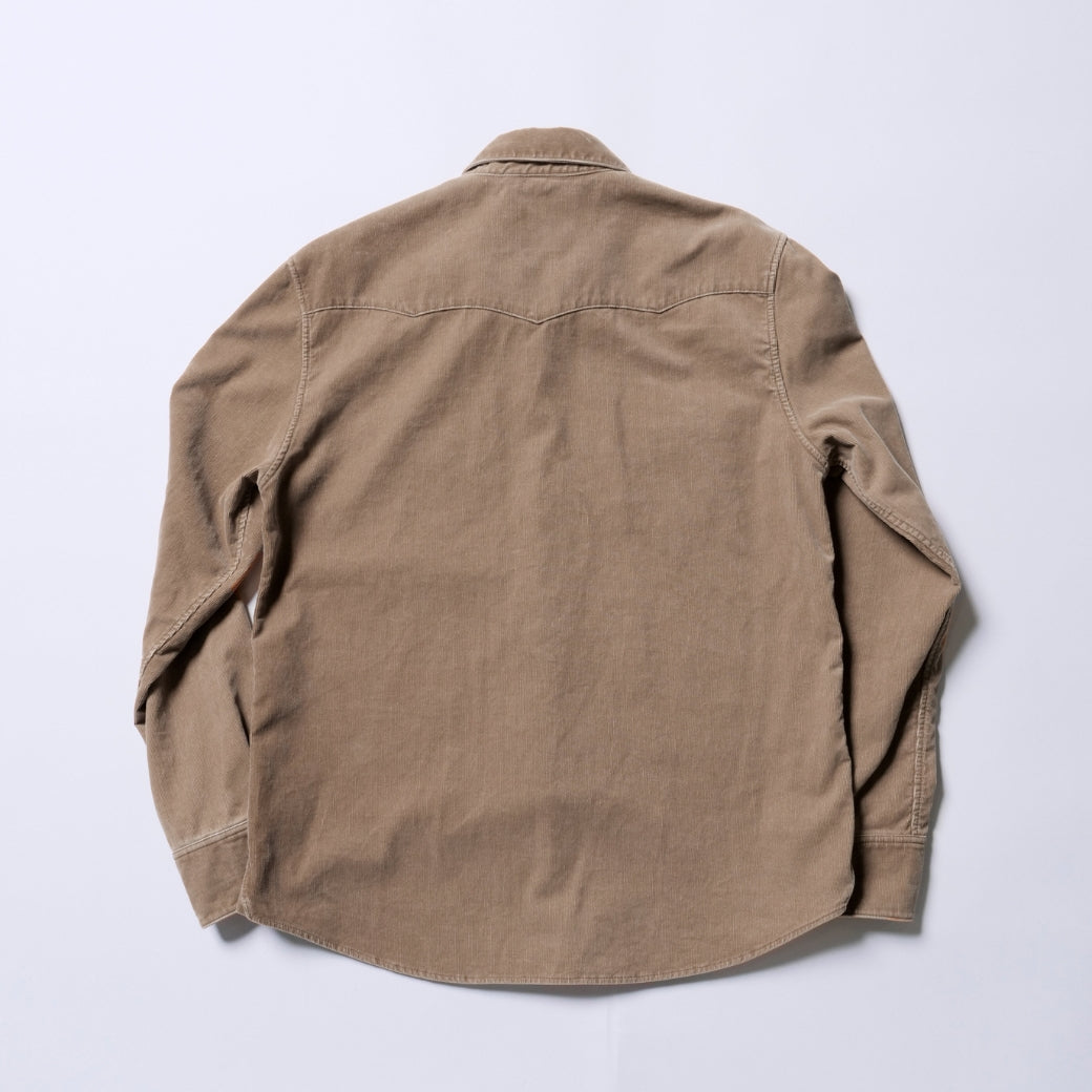 4月下旬発送予定】コーデュロイウエスタンシャツ／ BEIGE – TMT