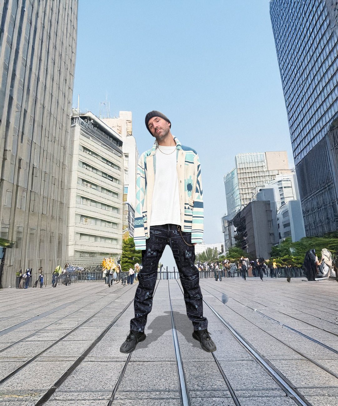 NATIVE KNIT CARDIGAN／WHITE