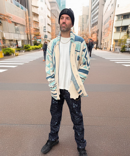 NATIVE KNIT CARDIGAN／WHITE