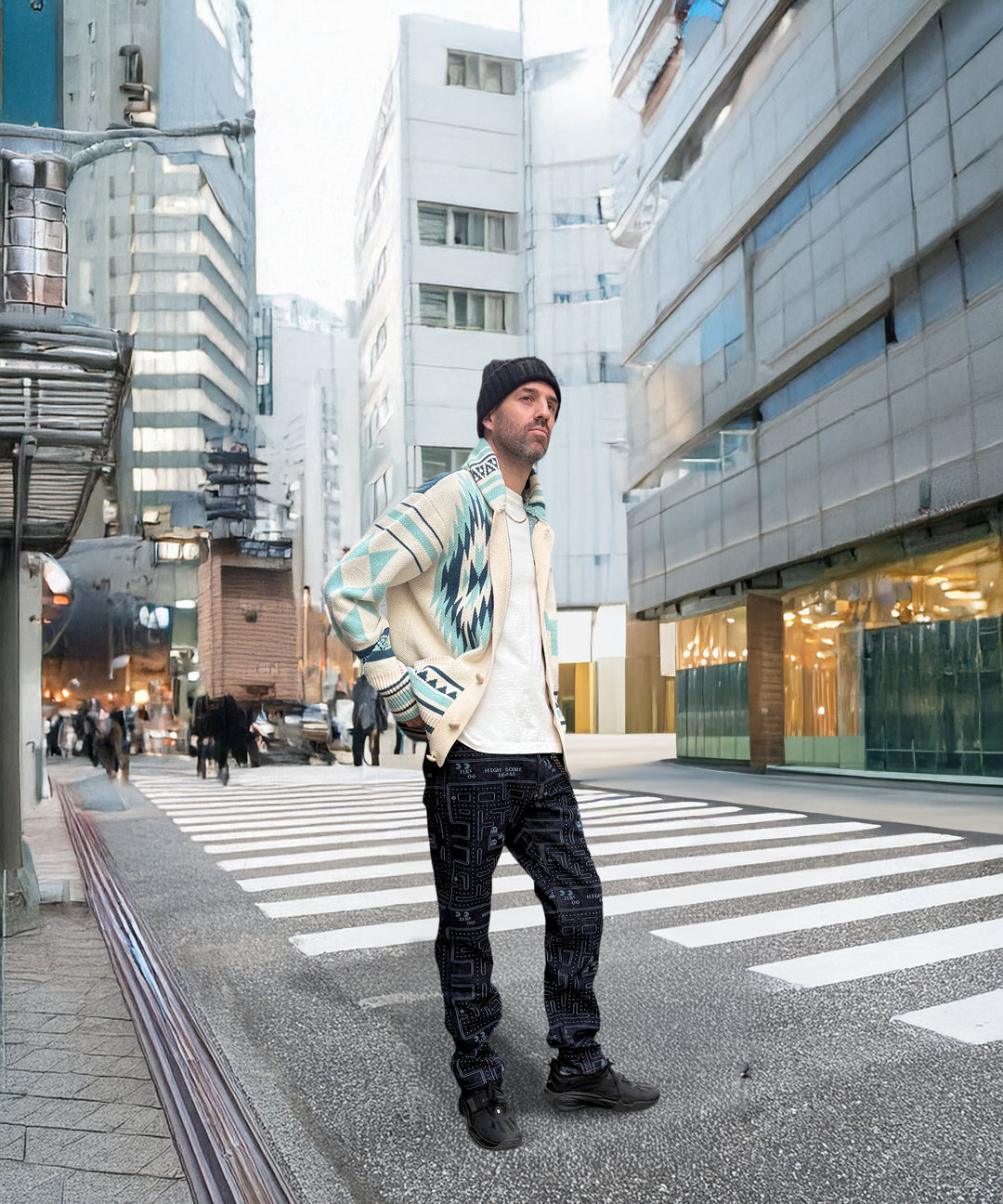 NATIVE KNIT CARDIGAN／WHITE