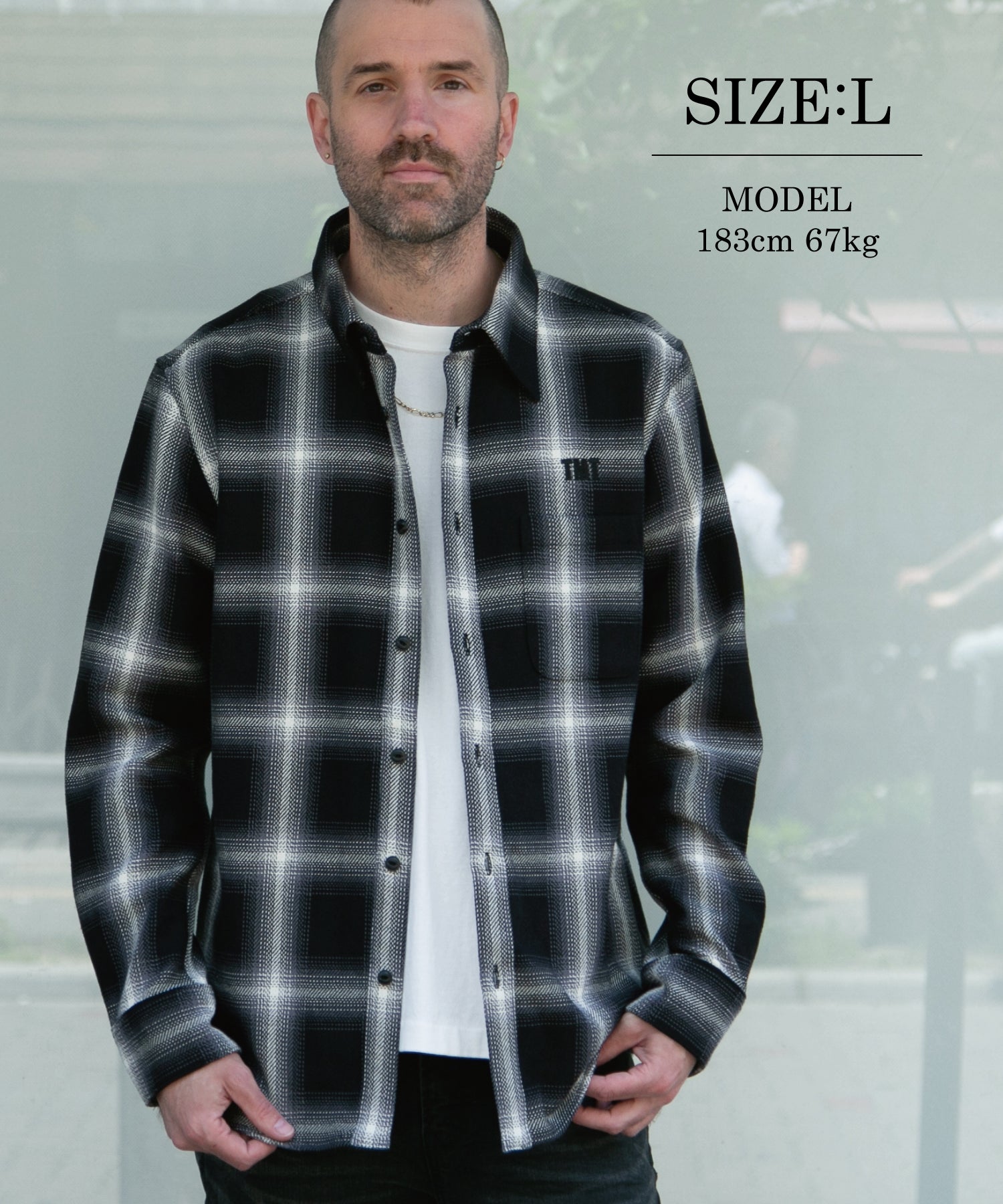 TMT◆L/S STANDARD CHECK SHIRT”TSH-S1404”/S/コットン/BLU TMT TSH-S1404 L⁄SL STANDARD CHECK SHIRT 「Area」