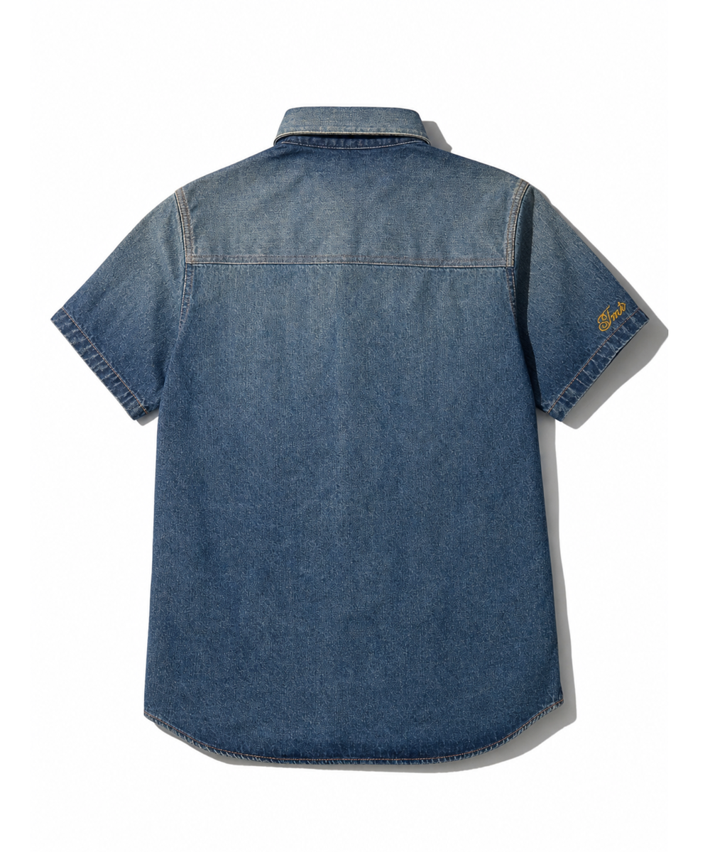 DENIM SHORT SLEEVE SHIRTS（VINTAGE FINISH）