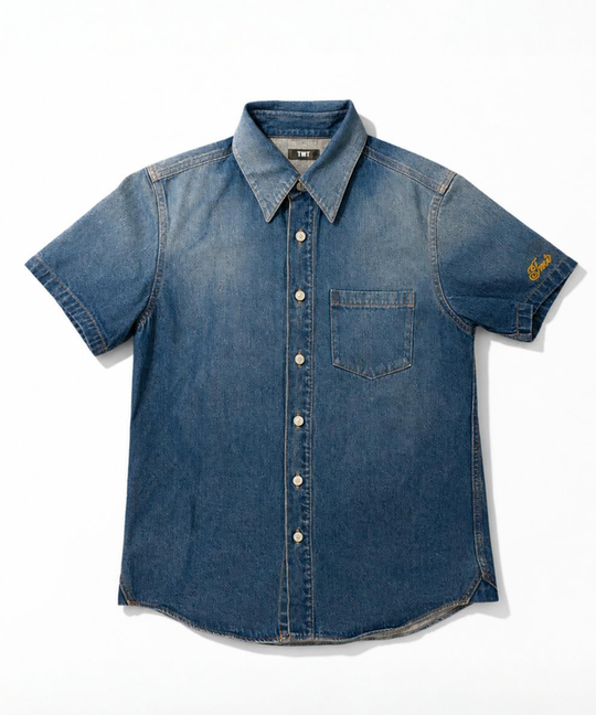 DENIM SHORT SLEEVE SHIRTS（VINTAGE FINISH）