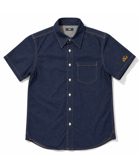 DENIM SHORT SLEEVE SHIRTS（ONE WASH）