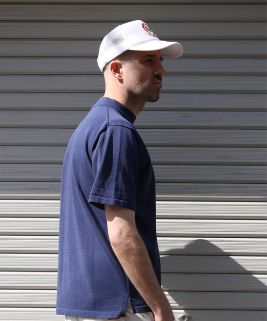 DRY KNIT MOCK NECK／NAVY