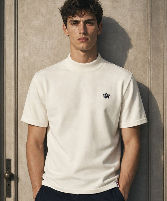 DRY KNIT MOCK NECK／WHITE