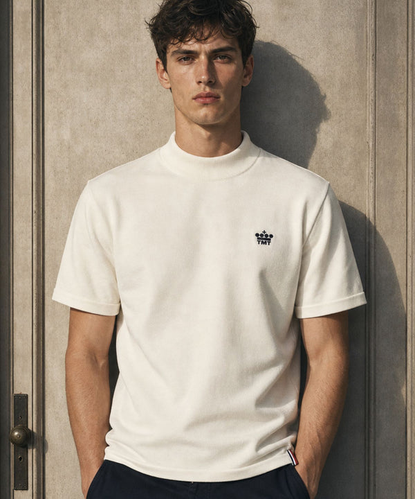 DRY KNIT MOCK NECK／WHITE