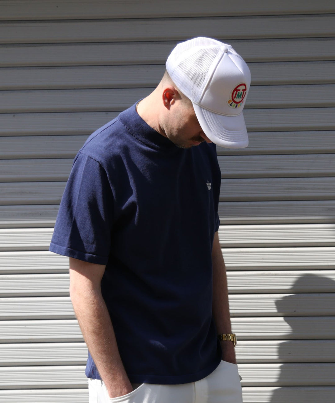 DRY KNIT MOCK NECK／NAVY