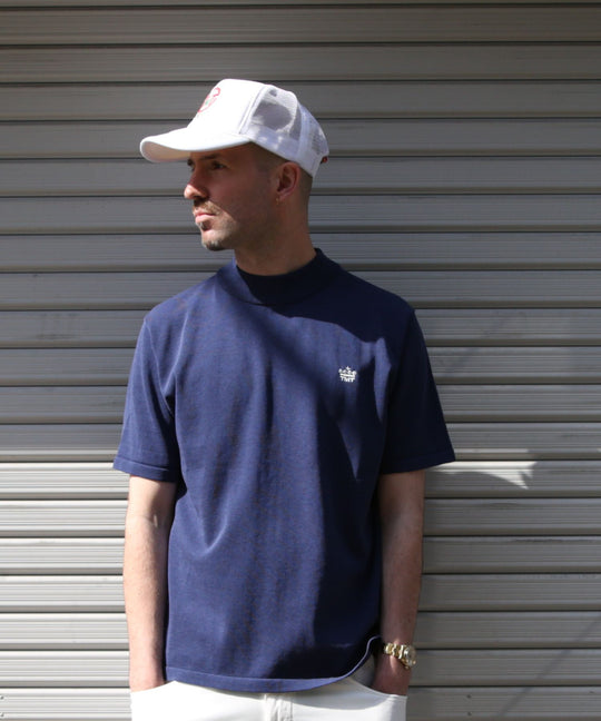 DRY KNIT MOCK NECK／NAVY