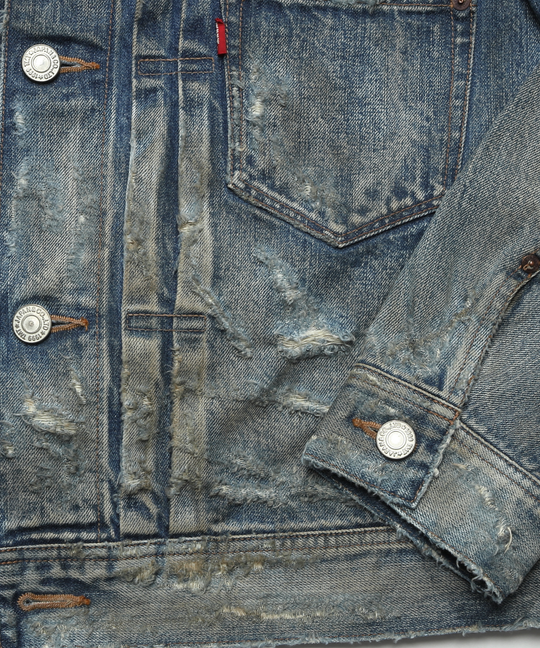 ※8月下旬発送予定【HQ DENIM】TRUCKER JACKET(damaged)