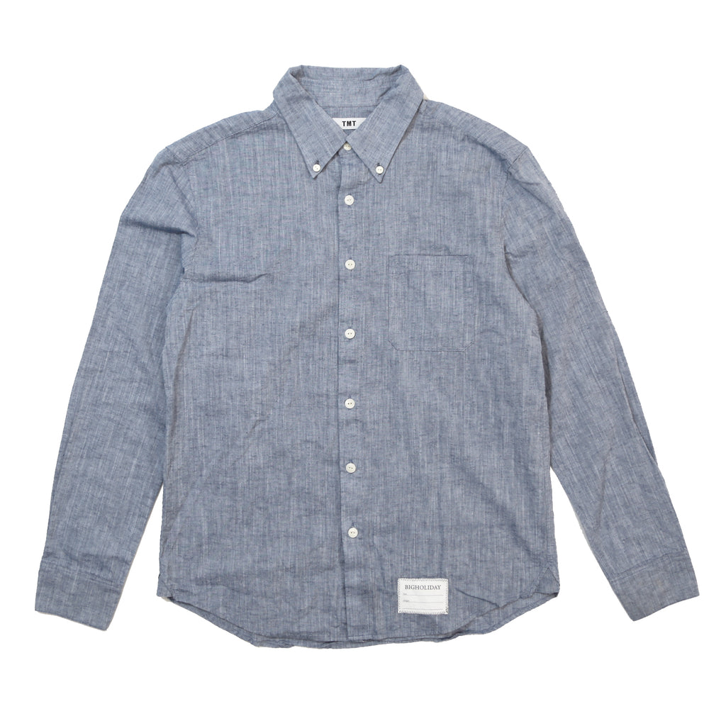 トップス NATURAL COTTON CHAMBRAY COTTON LINEN CHAMBRAY SHIRTS／ NAVY – TMT OFFICIAL ONLINE STORE